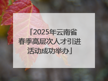 2025年云南省春季高层次人才引进活动成功举办
