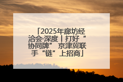 2025年廊坊经洽会·深度丨打好“协同牌” 京津冀联手“链”上招商