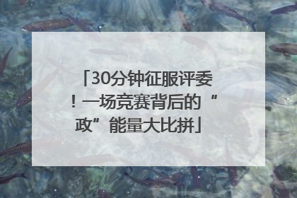 30分钟征服评委！一场竞赛背后的“政”能量大比拼