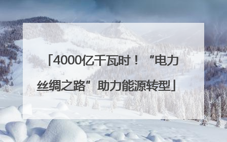 4000亿千瓦时！“电力丝绸之路”助力能源转型