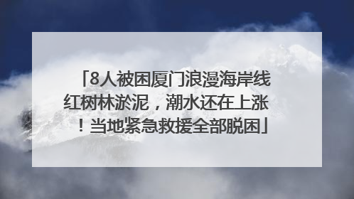 8人被困厦门浪漫海岸线红树林淤泥，潮水还在上涨！当地紧急救援全部脱困
